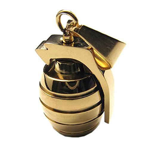 24" KONOV Stainless Steel Grenade Pendant Mens Necklace, Gold, 24 inch Chain