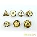Bescon Brass Solid Metal Polyhedral D&D Dice Set of 7 Copper Metal RPG Role Playing Game Dice 7pcs Set