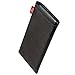 fitBAG Beat Black Custom Tailored Sleeve for ZTE Axon M. Fine Nappa Leather Pouch with Integrated Microfibre Lining for Display Cleaning
