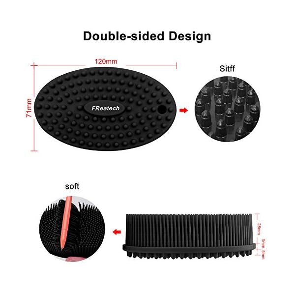 FReatech-Body-Exfoliating-Scrub-Shower-Brush-2-sided-Silicone-Bristles-for-Wet-Dry-Brushing-Gentle-Massage-and-Fine-Cleansing-Care-for-All-Skin-Types-Softer-Durable-Than-Loofah-Black FReatech Body Exfoliating Scrub Shower Brush, 2-sided Silicone Bristles for Wet & Dry Brushing, Gentle Massage and Fine…
