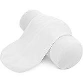 FdcZeyxior 2 PCS Neck Roll Pillow Cover with Zipper, Round Neck Pillow Soft Bolster Pillows Covers White Breathable Cylinder Pillowcases for Cylindrical Cushion (16 X 6 Inch)