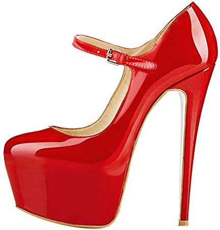 Womens Fashion Ankle Strap Platform High Heel Mary Jane Stiletto Pumps Party Dress Shoes