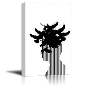 Canvas Wall Art Black and White Abstract Pictures Home Wall Decorations for Bedroom Living Room Paintings Canvas Prints Framed - 12x18 inches