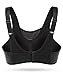 Wingslove Women's Full Coverage High Impact Wirefree Workout Sport Bra (Black,42DD)