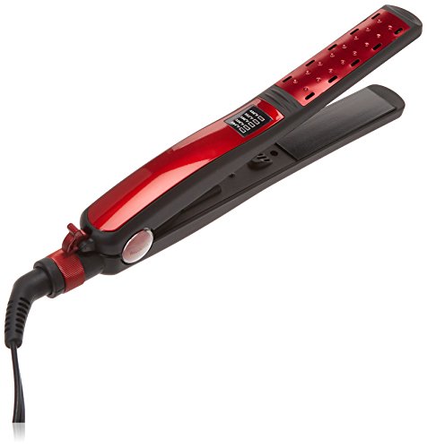 RoyalCraft TM Wet & Dry Professional Ceramic Hair Straightener Flat Iron Ceramic Tourmaline Plates Immediate Heat Up Iron (Red)