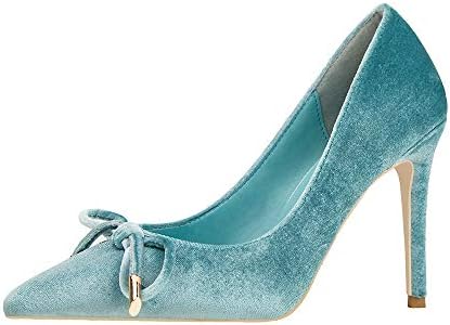 Women's Stiletto High Heel Pumps Pointy Toe Bowknot Slip On Bridal Wedding Shoes