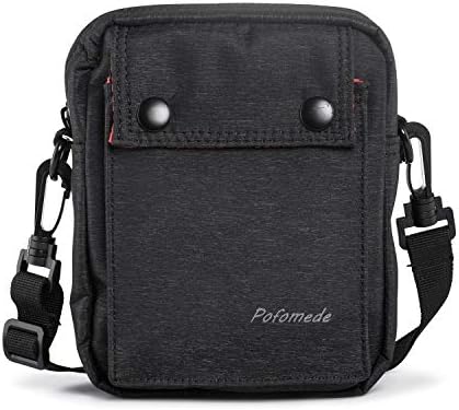 Pofomede Cell Phone Purse Belt Clip Pouch, Water Resistant Waist Pack Bag Men’s Phone Pouch Holster Messenger Crossbody Shoulder Bags Multipurpose Smartphone Wallet Carrying Case Hiking Climbing Black