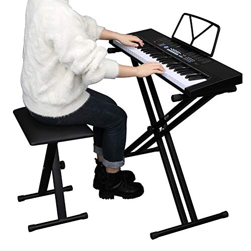 ShowMaven Heavy Duty Keyboard Stand and Bench, DoubleX Style Adjustable Height and Portable