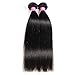 VRBest Virgin Brazilian Straight Human Hair Extensions 3 Bundles Unprocessed Brazilian Virgin Hair Weave Bundles Natural Black Color