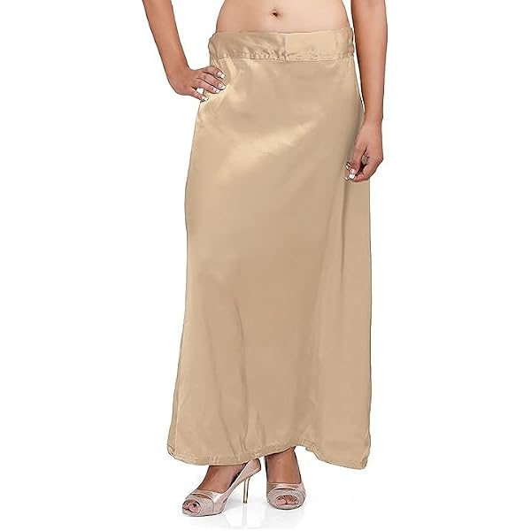 Women's Satin Petticoat - Adjustable Saree Underskirt With Drawstring Waist, Multiple Colors