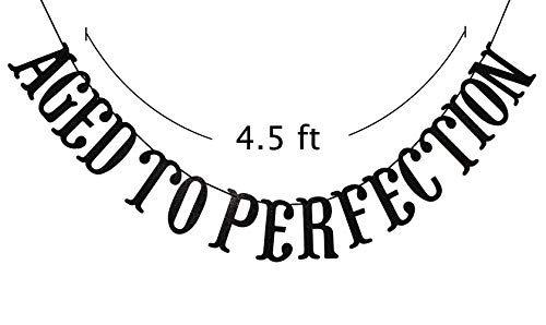 Qttier-Aged-to-Perfection-Banner-for-50th-60th-70th-80th-90th-100th-Birthday-Anniversary-Party-Decorations-Supplies-Decor-Favors-Bunting-Photo-Booth-Props-Sign-Black-Glitter