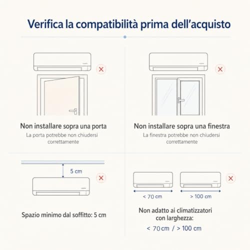 chochoyah Air Conditioner Deflector, Adjustable Air Conditioner Blades Aluminium Alloy 90 cm Anti Blow Direct for Air Conditioner Home Office Room