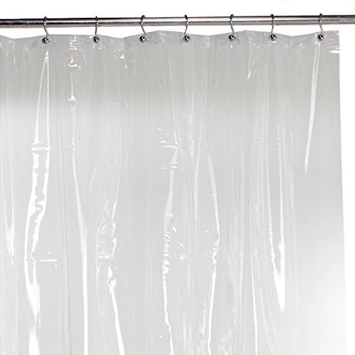 Hotel Quality Shower Curtain Liner Heavyweight Vinyl Magnetic Hem Waterproof (Clear)