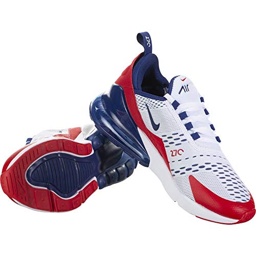 Nike boys Air Max 270 Kids USA, White/Red/Navy, Big Kid in