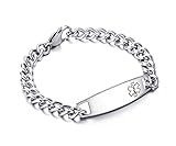 Customized Stainless Steel Medical Alert ID Bracelet for Women, Tone 7.5