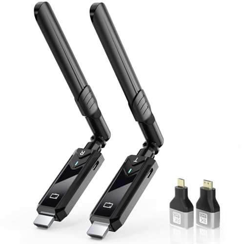 PWAY Transmisor y Receptor HDMI Inalámbrico, Soporta Recepción Inalámbrica 2.4/5G, 400M/1313 Pies, 1080P Full HD, para Transmisión de Video/PC/TV Box/BLU-Ray a HDTV/Proyector/Tableta/Móviles