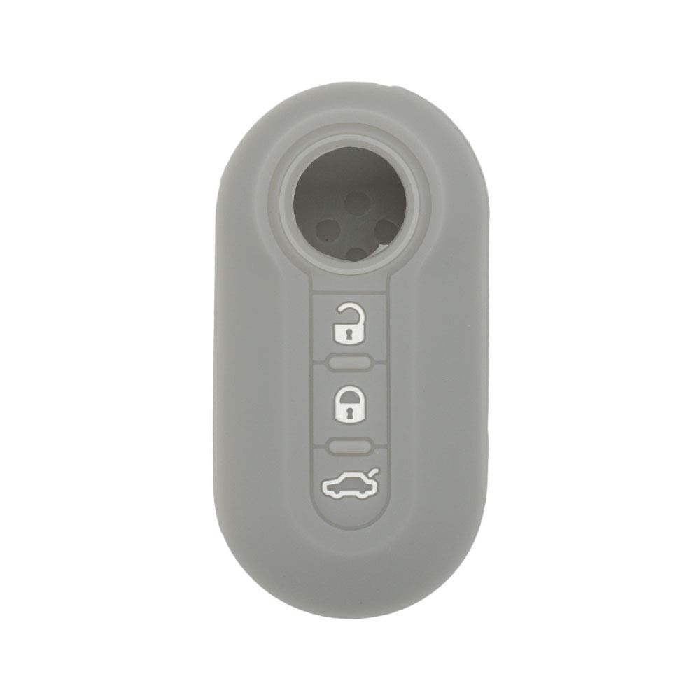 BROVACS Silicone Cover Protector Case Holder Skin Jacket Compatible with FIAT 3 Button Flip Remote Key Fob CV4759 Grey