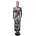 Recious Womens Sexy Long Sleeve Turtleneck Floral Printed See-Through Bodycon Party Clubwear Dress