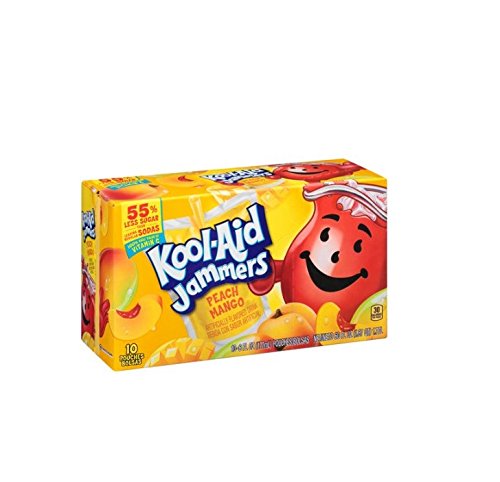 Kool-Aid Jammers Flavored Drink Pouches, Peach Mango, 10 Pouches, 60 Ounce