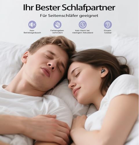 Bluetooth Headphones, Sleep Headphones, In-Ear Headphones, Wireless Bluetooth 5.4, Hi-Fi Sound with ANC+ENC 4 Microphones, 48H Headphones, IPX7 Sleep Mode without Warnings, Comfortable Side Sleepers