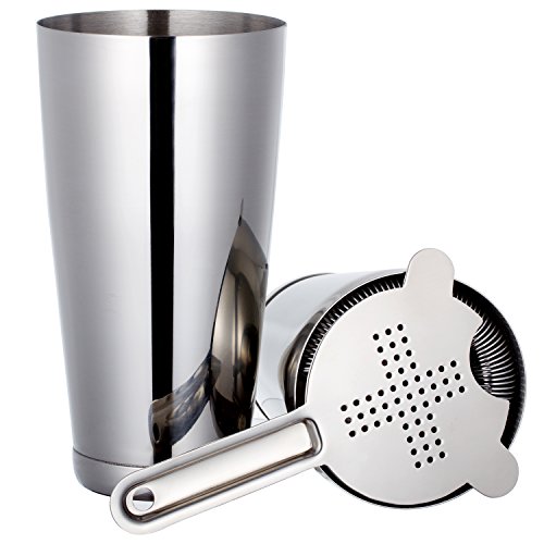 HOMEKEROS Edelstahl Boston Shaker: 3-teilig Set: 550ml&750ml Profi Cocktail Set & Barsieb – Bild 5