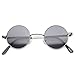 zeroUV Small Retro Lennon Inspired Style Neutral-Colored Lens Round Metal Sunglasses 41mm (Gunmetal/Smoke)