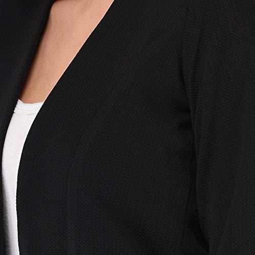 tendif black polyester bubble lycra blazer (3336)