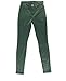 7 For All Mankind Jeans Women's Seamed Skinny Leather-Like Pants in Forest Green Crackle