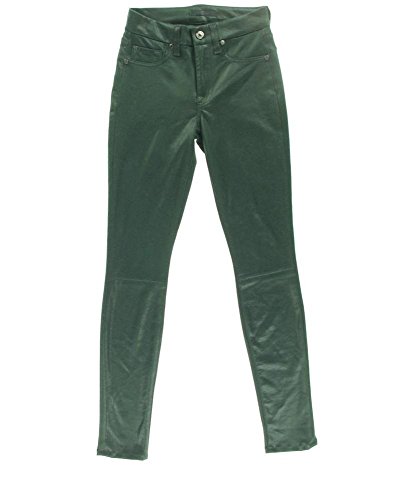 7 For All Mankind Jeans Women's Seamed Skinny Leather-Like Pants in Forest Green Crackle 7 For All Mankind Jeans Women's Seamed Skinny Leather-Like Pants in Forest Green Crackle