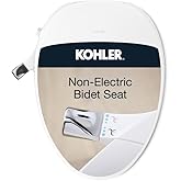 Kohler PureWash M300 Manual Elongated Bidet Toilet Seat, Chrome Handle, Quiet-Close Lid Prevents Slamming, Toilet Bidet, Easy Installation with Quick-Release Hinges, Self-Cleaning Wand