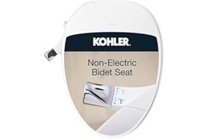 Kohler PureWash M300 Manual Elongated Bidet Toilet Seat, Chrome Handle, Quiet-Close Lid Prevents Slamming, Toilet Bidet, Easy Installation with Quick-Release Hinges, Self-Cleaning Wand