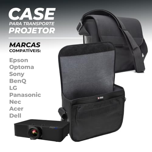 Bolsa Maleta Pasta Para Projetor Datashow 33 X27x10 Polo Culture Premium Acolchoado Compatível Com Epson Nec Sony Acer Beng Ricoh LG