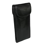 ILI Womens Leather Double Eyeglass Holder Case, Brown