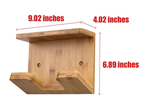 JackCubeDesign Bamboo Skateboard Wall Mount Rack Longboard Skate Display Organizer Holder with Tray - MK393A