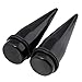 PiercingJ 14G-3/4 Pair air Acrylic Straight Ear Taper Plug Expander Stretching Gauge Kit Starter Black