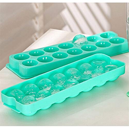 STORE-HOMER - Plastic Ice Tray 14 Grid 3D Round Ice Ball Maker Globe Form Frozen Mold Ice Cube Popsicle Maker Forma De Gelo Kitchen Moulds