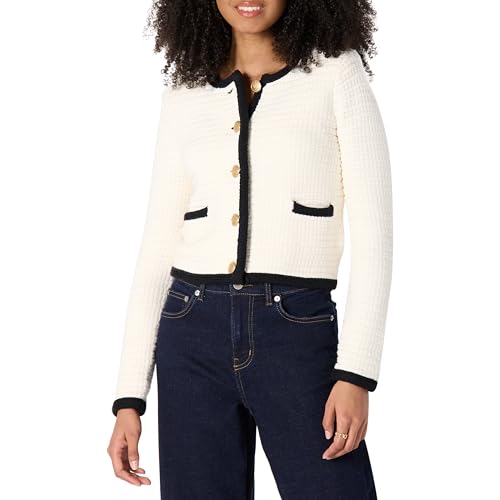Amazon Essentials Women's Regular-Fit Midweight Cardigan Sweater, Eggshell White, XX-Small