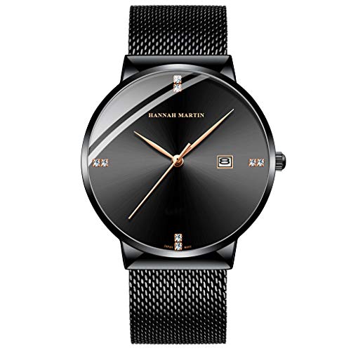 Clearance! Hot Sale! ❤ Classic Waterproof Fashion Calendar Stainless Steel Mesh Belt Men's Quartz Watch for Father Men Boys Boyfriend Lover's Birthday Anniversary Gift Under 20 Dollars