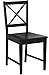 SilkWood Studio Virginia Set of 2 Solid Wood Cross Back Kitchen & Dining Room Chairs, Farmhouse Seating for Modern or Rustic Table, Traditional Style Furniture, Easy Assembly, Black