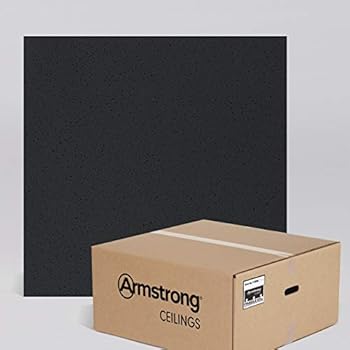 Armstrong Ceiling Tiles; 2x2 Ceiling Tiles - HUMIGUARD Plus Acoustic Ceilings for Suspended Ceiling Grid; Drop Ceiling Tiles Direct from the Manufacturer; FINE FISSURED Item 1728BL - 16 pc Layin Black
