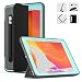 DUNNO New 10.2 Case 2019, Hybrid Leather Three Layer Heavy Duty Smart Cover with Auto Sleep/Wake Pencil Holder Stand Feature Design for iPad 7th Gen 10.2 Inch 2019 (Gray/Light Blue)