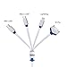 Vastar 3.3 Feet Lengthened Premium Quality 4 in 1 Multiple USB Charging Cable Adapter Connector with Micro USB / Mini USB Ports for iPhone 6, 5, 4, iPad, Galaxy S4, S5,Nexus 5 and more Phone, Tablet