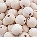 BronaGrand 100pcs 17mm Natural Color Round Ball Wood Spacer Beads Jewelry Findings Charms(About 17mm)