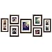 Gallery Perfect 7 Piece Walnut Wood Photo Frame Wall Gallery Kit, Black