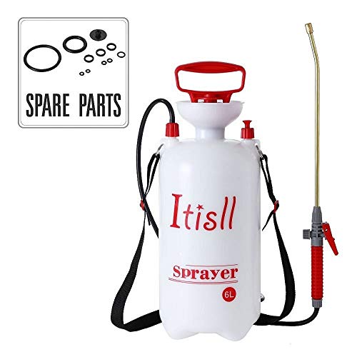 Itisll Portable Garden Pump Sprayer Brass Wand Shoulder Strap for Yard