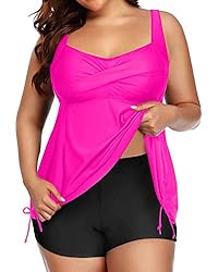 Aqua Eve Women Plus Size Tankini Swimsuit Two Piece