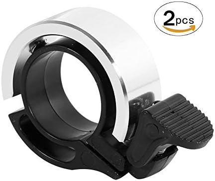 2 PCS Bicycle Bell Safety Cycling Bicycle Handlebar Ring Bike Bell Sound Alarm Bike Bell Ring Horn (Silver)