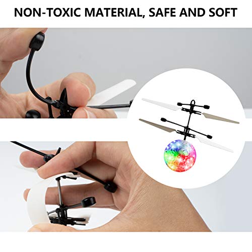 RC Fliegender Ball Kinder Spielzeug,Schuzbrille und Fernbedienung LED RC Flugzeug Helikopter mit Handsensor Infrarot Mini Hubschrauber Fliegendes Spielzeug Indoor und Outdoor Spiele