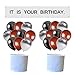 YNOUU Dwight Birthday Banner Set Decorations - Black, Silver Balloons, White Crepe Streamers, Banner, 4 Count