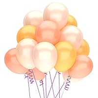 Trooer 100 Pcs Rose Gold & Gold & Champagne Colored Latex Balloons Wedding Balloons Graduation Party Gold Birthday Decorations Supplies Balloons